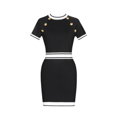 Waist Cinched Hip Hugging Woolen Knitted Dress