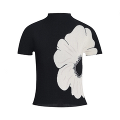 Printed Thin Pleated Stretchy Slim Fit Top