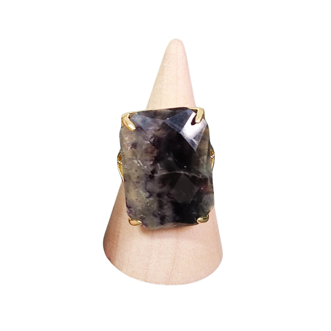 Rectangular Flourite Gemstone Ring