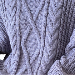 Soft Round Neck Fried Dough Twists Knitted Sweater