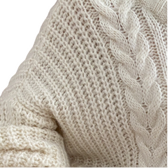 Soft Round Neck Fried Dough Twists Knitted Sweater