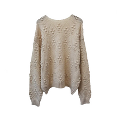 Casual Loose Hollow Out Solid Knitted Sweater