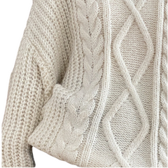 Soft Round Neck Fried Dough Twists Knitted Sweater