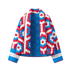 Print Loose Long Sleeved Kimono Style Coat