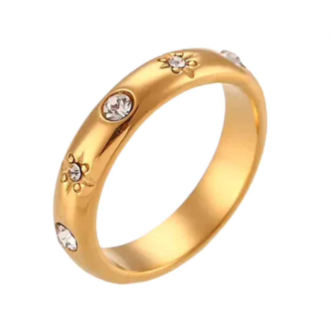 Zircon Pearl Stainless Steel Ring