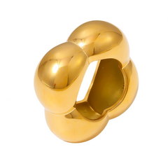 Hollow Flower Smooth Geometric Ring