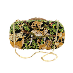 Animal Forest Hollow Metal Crystal Handbag