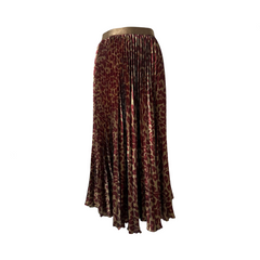 Metallic Light Leopard Print High Waisted Skirt