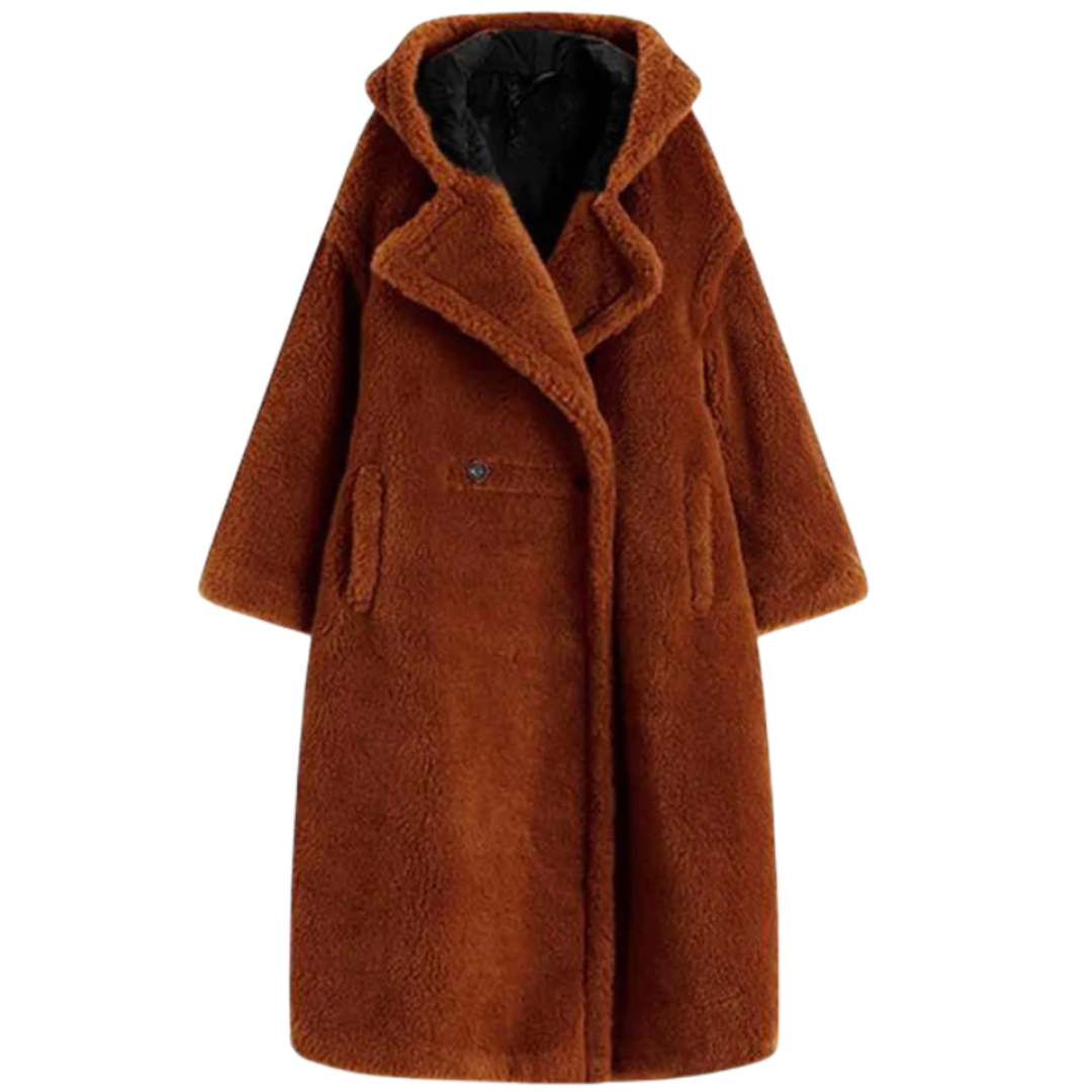 Casual Faux Fur Oversized Hooded Coat