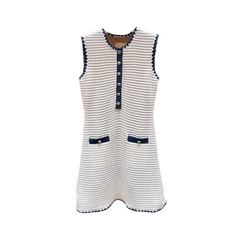 Striped Sleeveless Knitted Mini Dress