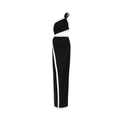 One Shoulder High Slit Maxi Dress