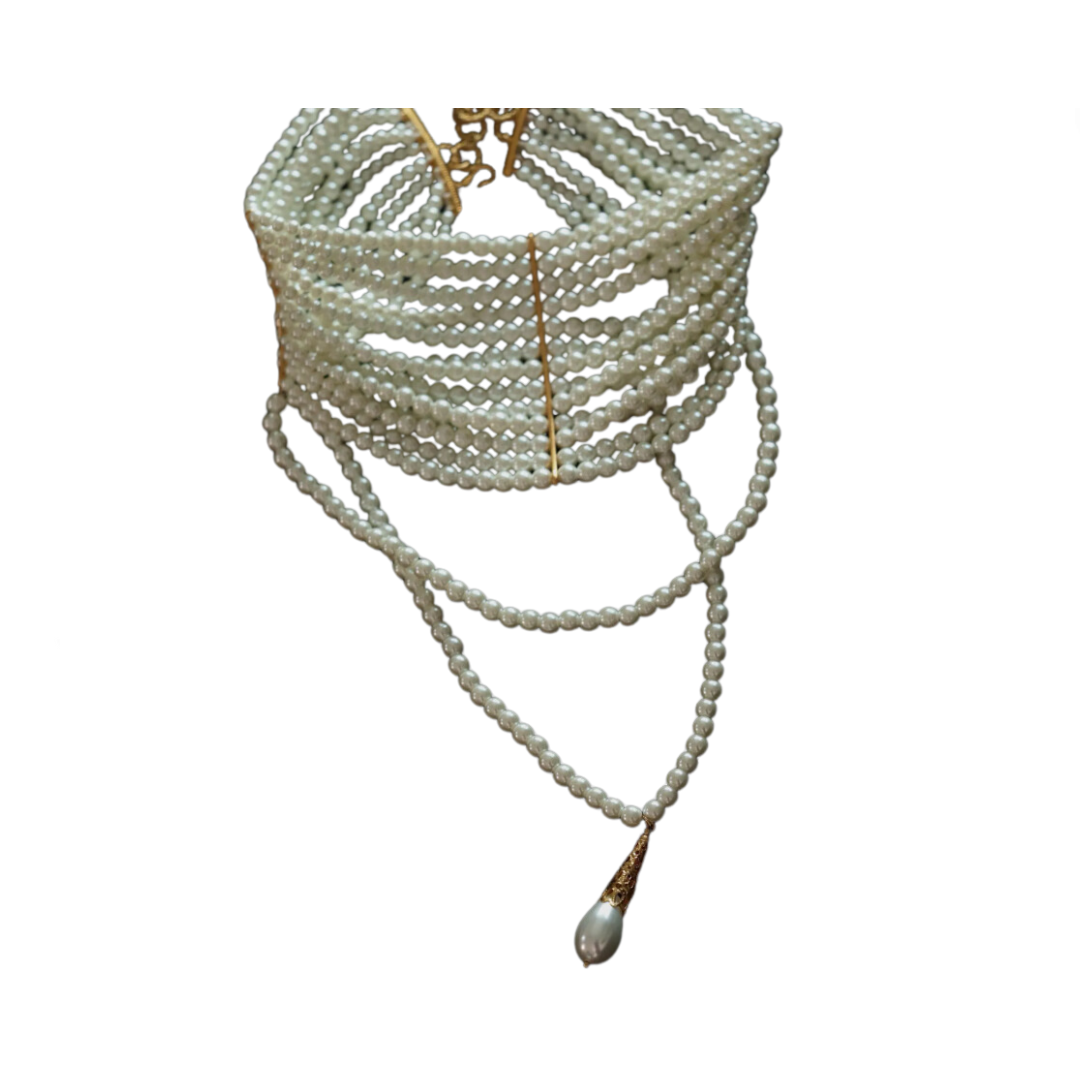 Multilayer Pearl Pendant Exaggerated Necklace