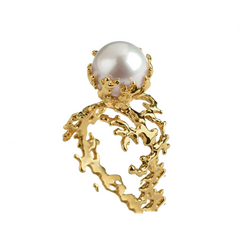 Sea Moon Baroque Pearl Classic Ring