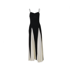 Patchwork Color Contrast Sling Maxi Dress