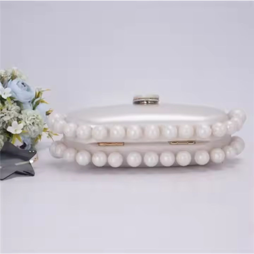 Acrylic Beaded Marble Shoulder Bag