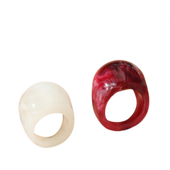 Acrylic Resin Vintage Ring Set