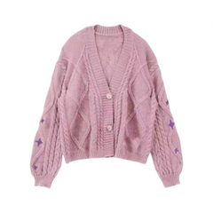 Twinkle Sleeves Buttoned Knitted Cardigan