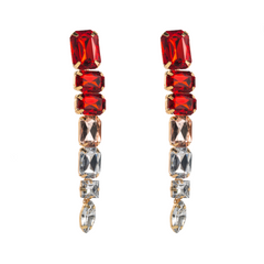 Colored Diamond Multi-Layer Tassel Earrings