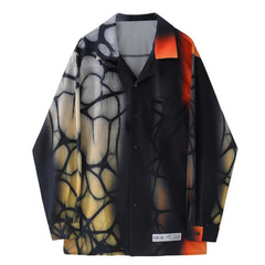 Printed Loose Drape Long Sleeved Shirt