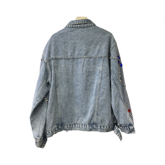 Nail Bead Inlaid Diamond Loose Denim Jacket