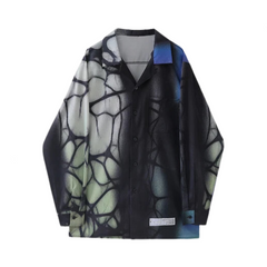 Printed Loose Drape Long Sleeved Shirt