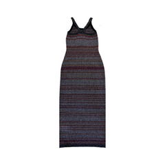 Jacquard Stripe Sleeveless Knitted Slim Fit Dress