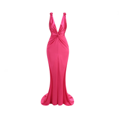 Sexy V-Neck Sleeveless Backless Slim Fit Maxi Dress
