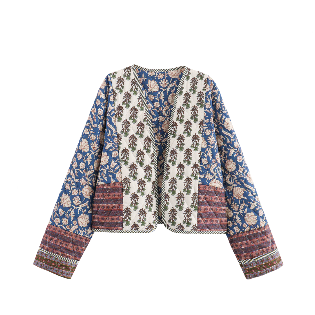 Double-Sided Print Quilted Loose Cotton Jacket