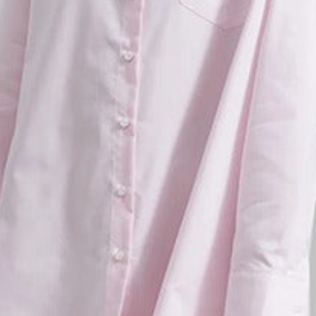 Solid Side Slit Long Sleeved Shirt Dress