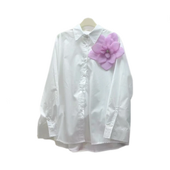 3D Large Flower Long Sleeved Loose Shirt