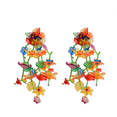 Acrylic Long Flower Earrings