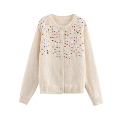 Colorful Sequin Long Sleeve Knitted Cardigan