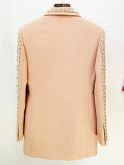 Intricate Beads Pearls Blazer Dress