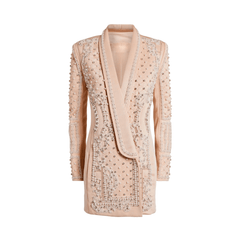 Intricate Beads Pearls Blazer Dress