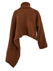 Irregular Sleeves Turtleneck Sweater