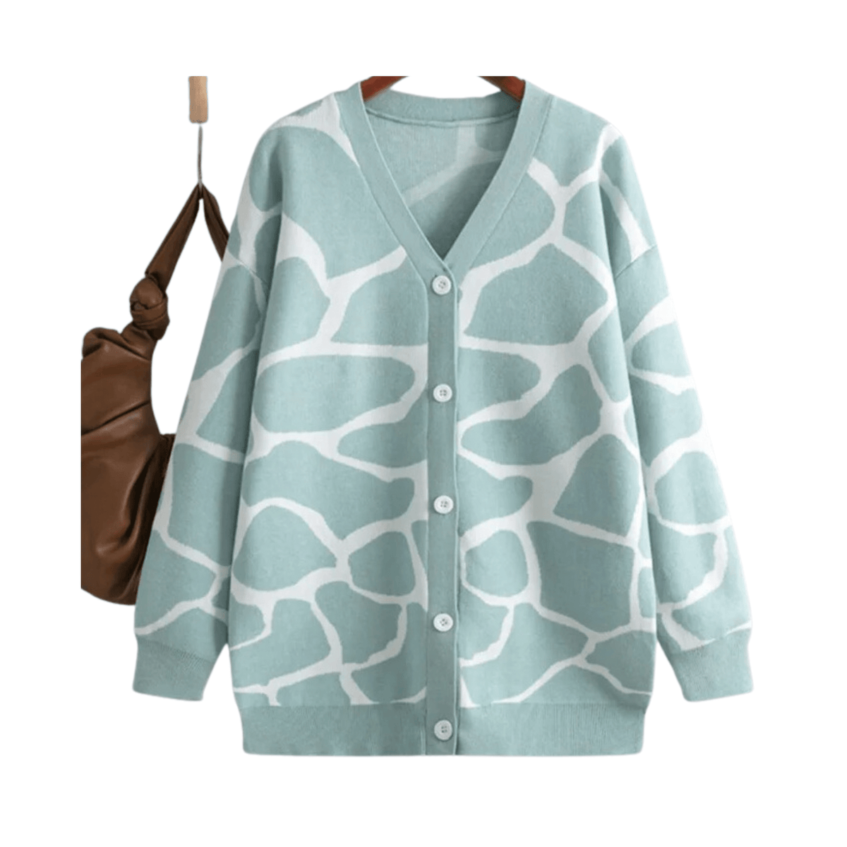 Jacquard Button Down Knitted Sweater