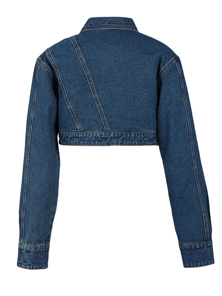 Jeans Deconstruction Asymmetric Short Jacket