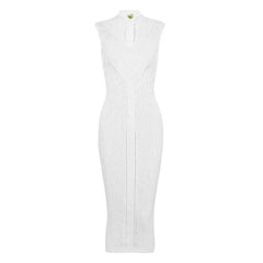 Keyhole Sleeveless Midi Knit Dress