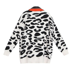 Knit and Faux Leather Patchwork Sweater