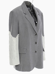 Knit Contrast Blazer