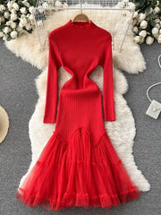 Knit Ruffle Dress - @shayshaymua