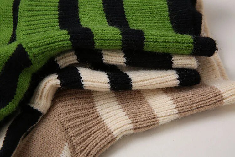 Knit Turtleneck Sweater Wide-Leg Pants Set