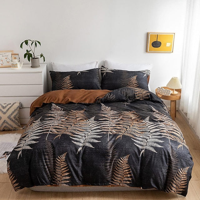 Botanical Duvet Cover Bedding Sets Comforter Cover with 1 Duvet Cover or Coverlet .1Sheet .2 Pillowcases for Double/Queen/King(1 Pillowcase for Twin/Single)