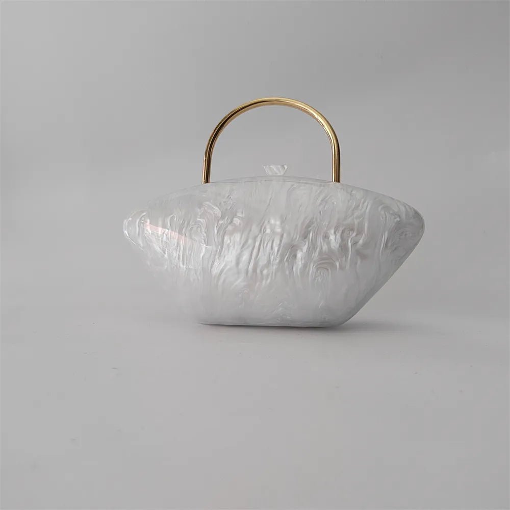 Marbled Acrylic Shell Handbag