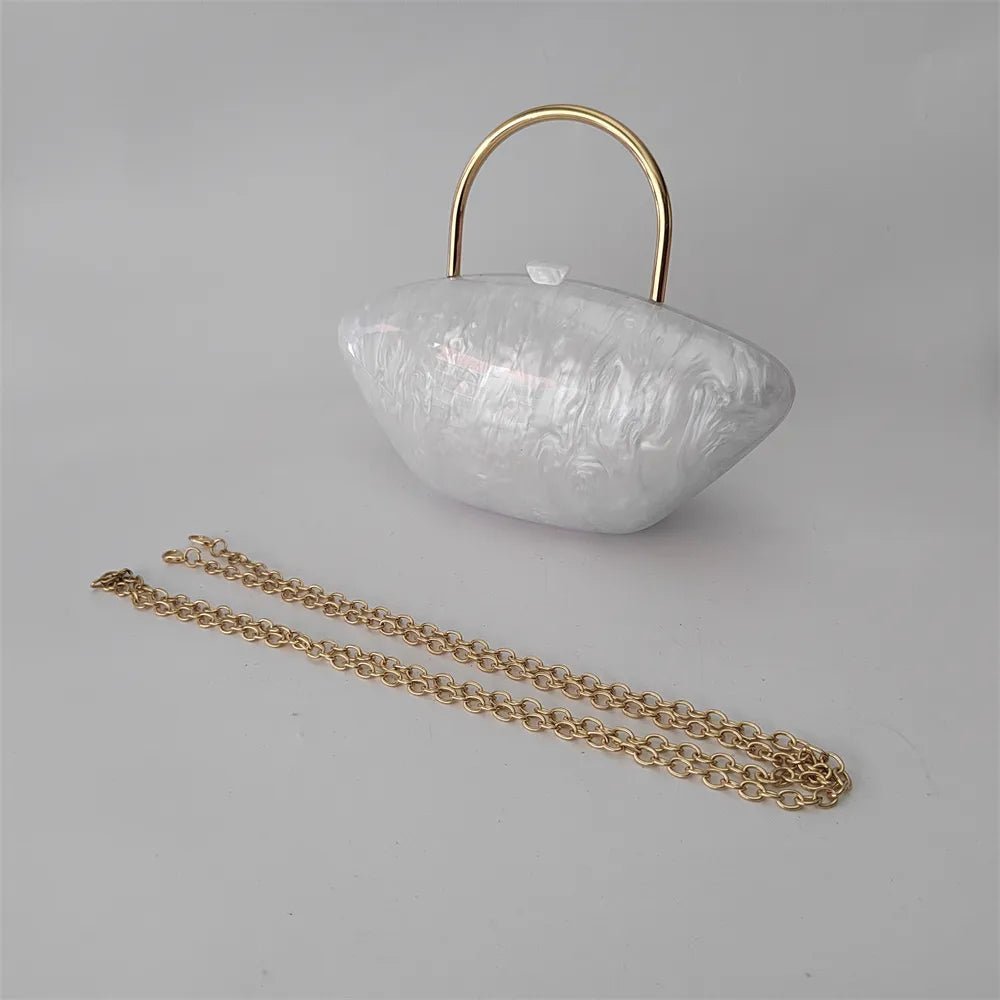 Marbled Acrylic Shell Handbag