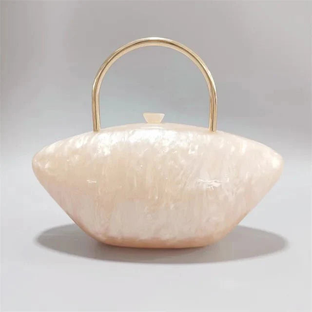 Marbled Acrylic Shell Handbag