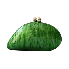 Marbled Green Shell Clutch Bag