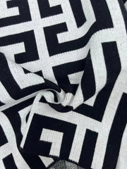 Maze Slash Neck Knit Top