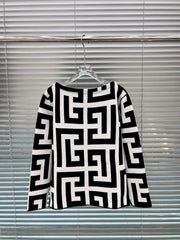 Maze Slash Neck Knit Top