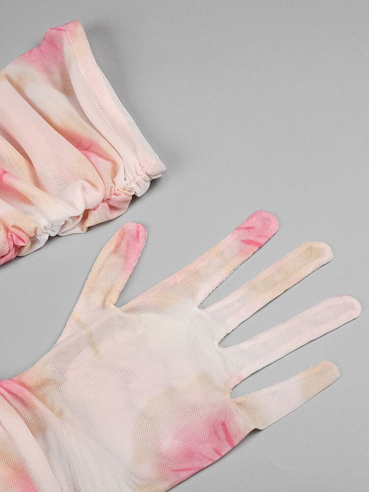 Mesh Body Dress w/ Gloves